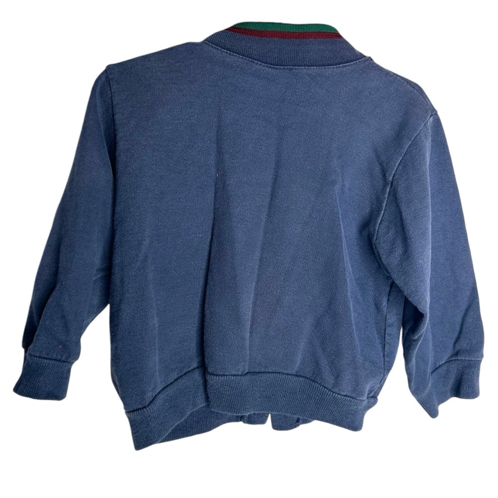 Vintage Tow Away Zone Toddler Cardigan Size 2T Navy Preppy Campus Academia Style - Picture 2 of 5